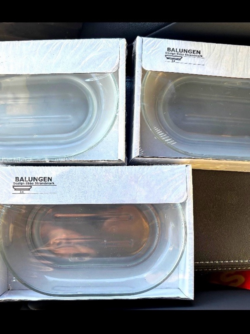 NEW IKEA Bath Lot - 3 BALUNGEN Soap Dishes & 1 KALKGRUND Towel Bar / Neuf